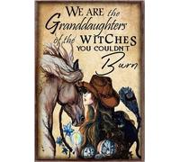 YAASIMOULE Póster divertido de Somos nietas de brujas. No se puede quemar a una vaquera montando a caballo.