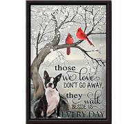 YAASIMOULE Póster enmarcado en lienzo mate Aquellos que amamos no se van de Boston Tearrier Cardinal
