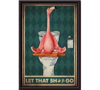 YAASIMOULE Póster enmarcado en lienzo mate con diseño de flamencos, yoga, papel higiénico y Deja que vaya esa mierda