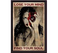 YAASIMOULE Póster enmarcado en lienzo mate con el texto Girl Lose Your Mind Find Soul Dictionary