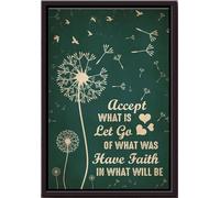 YAASIMOULE Póster enmarcado en lienzo mate con frase Acepta lo que se deja ir, ten fe en lo que será.
