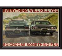 YAASIMOULE Póster enmarcado en lienzo mate con la frase Perseguir a todo el mundo te matará, así que elige algo divertido.