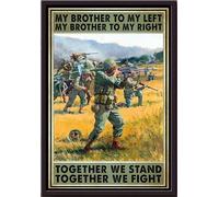 YAASIMOULE Póster enmarcado en lienzo mate de Mi hermano, de izquierda a derecha, juntos luchamos.