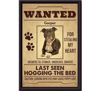 YAASIMOULE Póster enmarcado en lienzo mate de Se busca perro Cooper por robarme el corazón