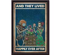 YAASIMOULE Póster enmarcado en lienzo mate de una pareja de buceadores que vivieron felices para siempre.