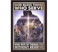 YAASIMOULE Póster enmarcado en lienzo mate Dios bendiga a quienes sirven. Dan de sí mismos sin reservas.