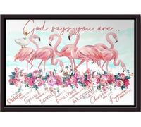 YAASIMOULE Póster enmarcado en lienzo mate Dios flamenco dice que eres único