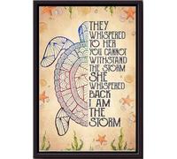 YAASIMOULE Póster enmarcado en lienzo mate Ella susurró de vuelta: Soy la tortuga de la tormenta