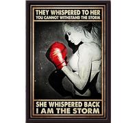 YAASIMOULE Póster enmarcado en lienzo mate Ella susurró: Soy la chica boxeadora de la tormenta
