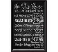 YAASIMOULE Póster enmarcado en lienzo mate En esta casa dejamos que brille nuestra luz