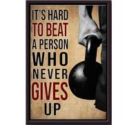 YAASIMOULE Póster enmarcado en lienzo mate Es difícil vencer a alguien que nunca se rinde