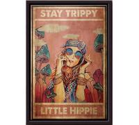 YAASIMOULE Póster enmarcado en lienzo mate Girl Stay Trippy Little Hippie