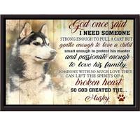 YAASIMOULE Póster enmarcado en lienzo mate Husky God Once Said I Need Someone