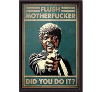 YAASIMOULE Póster enmarcado en lienzo mate Pulp Fiction Flush Motherfucker Did You Do It