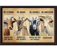 YAASIMOULE Póster enmarcado en lienzo mate Sé fuerte, valiente, humilde e impresionante de Goat Farm
