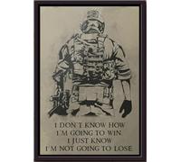 YAASIMOULE Póster enmarcado en lienzo mate Soldado, no sé cómo voy a ganar