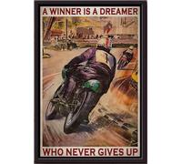 YAASIMOULE Póster enmarcado en lienzo mate Un ganador es un soñador que nunca se rinde