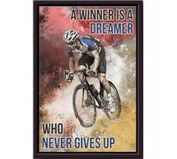 YAASIMOULE Póster enmarcado en lienzo mate: Un ganador es un soñador que nunca se rinde.