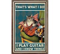YAASIMOULE Póster Gato toca la guitarra, eso es lo que hago y sé cosas