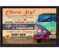 YAASIMOULE Póster Hippie No esperes a que las cosas sean más fáciles, sigue adelante y elige la diversión enmarcado en lienzo mate.