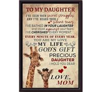 YAASIMOULE Póster Jirafa a mi hija: He visto tus luchas secretas, lágrimas silenciosas (enmarcado en lienzo mate)