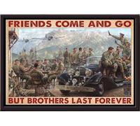 YAASIMOULE Póster Los soldados van y vienen, pero los hermanos duran para siempre enmarcado en lienzo mate