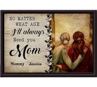 YAASIMOULE Póster Mamá e hija, no importa la edad, siempre te necesitaré, mamá (enmarcado en lienzo mate)
