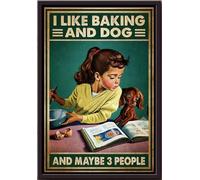 YAASIMOULE Póster Me gusta hornear y el perro puede ser 3 personas enmarcado en lienzo mate