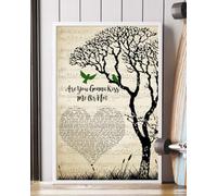 YAASIMOULE Póster ¿Me vas a besar o no? Letra de la canción Corazón árbol pájaros arte pared decoración del hogar