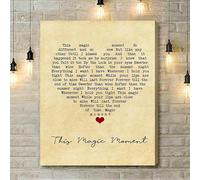 YAASIMOULE Póster musical con letra de la canción This Magic Moment de The Drifters, impresión artística, marcos de lienzo.