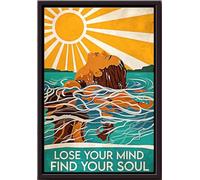YAASIMOULE Póster Nadar Sunburst enmarcado en lienzo mate Lose Your Mind Find Soul