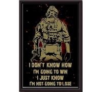YAASIMOULE Póster No sé cómo ganar, simplemente no voy a perder, arte de pared de guerra, regalo para soldado, ramas de halcón, veterano, impresiones en lienzo mate enmarcadas