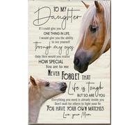 YAASIMOULE Póster Para mi hija, nunca olvides que la vida es dura, galería de animales, lienzo, arte de pared, regalo para amantes de los caballos, idea de impresión enmarcada y envuelta.