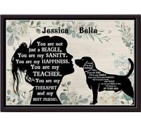 YAASIMOULE Póster personalizado de Beagle Girl Therapist, mejor amiga, arte de pared de animales, regalo para amantes de los perros, cachorros de acogida, impresiones en lienzo mate enmarcadas.