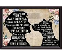 YAASIMOULE Póster personalizado de Jack Russell, mejor amigo terapeuta, arte de pared de animales, regalo para amantes de los perros, cachorros de acogida, impresiones en lienzo mate enmarcadas.