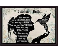 YAASIMOULE Póster personalizado de la mejor amiga de la terapeuta colibrí, regalo de arte de pared para amantes de las aves, decoración del zoológico Foster, impresiones en lienzo mate enmarcadas.