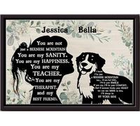 YAASIMOULE Póster personalizado de la mejor amiga de la terapeuta de montaña bernesa, regalo de arte de pared para amantes de los perros, cachorros de acogida, impresiones en lienzo mate enmarcadas.