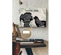 YAASIMOULE Póster personalizado de la mejor amiga de Terranova, terapeuta, regalo de arte de pared para amantes de los perros, cachorros de acogida, lienzo, galería, envuelto, enmarcado, idea