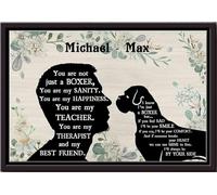 YAASIMOULE Póster personalizado de mejor amigo terapeuta de bóxer, arte de pared de animales, regalo para amantes de los perros, cachorros de acogida, impresiones en lienzo mate enmarcadas.