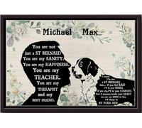 YAASIMOULE Póster personalizado de No eres solo un San Bernardo, arte de pared con animales, regalo para amantes de los perros, cachorros de acogida, impresiones en lienzo mate enmarcadas.