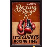 YAASIMOULE Póster personalizado de ring de boxeo, decoración de pared, regalo para gimnastas, levantadores de pesas, boxeadores, impresiones en lienzo mate enmarcadas.