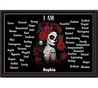 YAASIMOULE Póster personalizado de Skull Girl, arte de pared para mujer, regalo para mujer, decoración del hogar, impresiones en lienzo mate enmarcadas