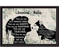 YAASIMOULE Póster personalizado No eres solo un husky siberiano, arte de pared de animales, regalo para amantes de los perros, cachorros de acogida, impresiones en lienzo mate enmarcadas.