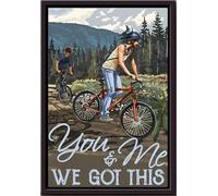YAASIMOULE Póster Tú y yo, pareja ciclista, lienzo mate enmarcado