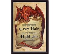 YAASIMOULE Póster vintage enmarcado en lienzo mate con el texto No tengo canas, Resaltes de la sabiduría