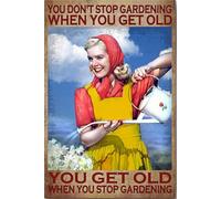 YAASIMOULE Póster vintage No dejas de cultivar un huerto cuando envejeces para decoración de granja, regalo de jardinería en lienzo.