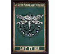 YAASIMOULE Póster Whisper Words Of Wisdom Let It Be para decoración del hogar y la sala de estar, lienzo enmarcado.