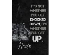 YAASIMOULE Póster y lienzo de boxeo personalizados. No importa si te derriban. Arte de pared con nombre personalizado.