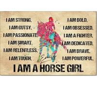 YAASIMOULE Póster y lienzo de caballo personalizado Soy una niña, arte de pared con nombre personalizado, decoración del hogar, regalo de cumpleaños para hija de mamá y papá