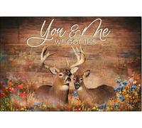 YAASIMOULE Póster y lienzo de ciervo Tú y yo, tenemos esto, arte de pared, decoración del hogar, día de la madre, regalo de San Valentín para pareja y amante